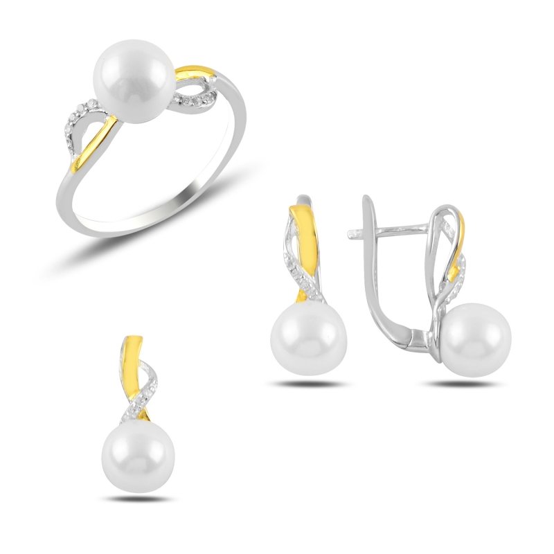 Pearl & CZ Dual Color Set - S98772