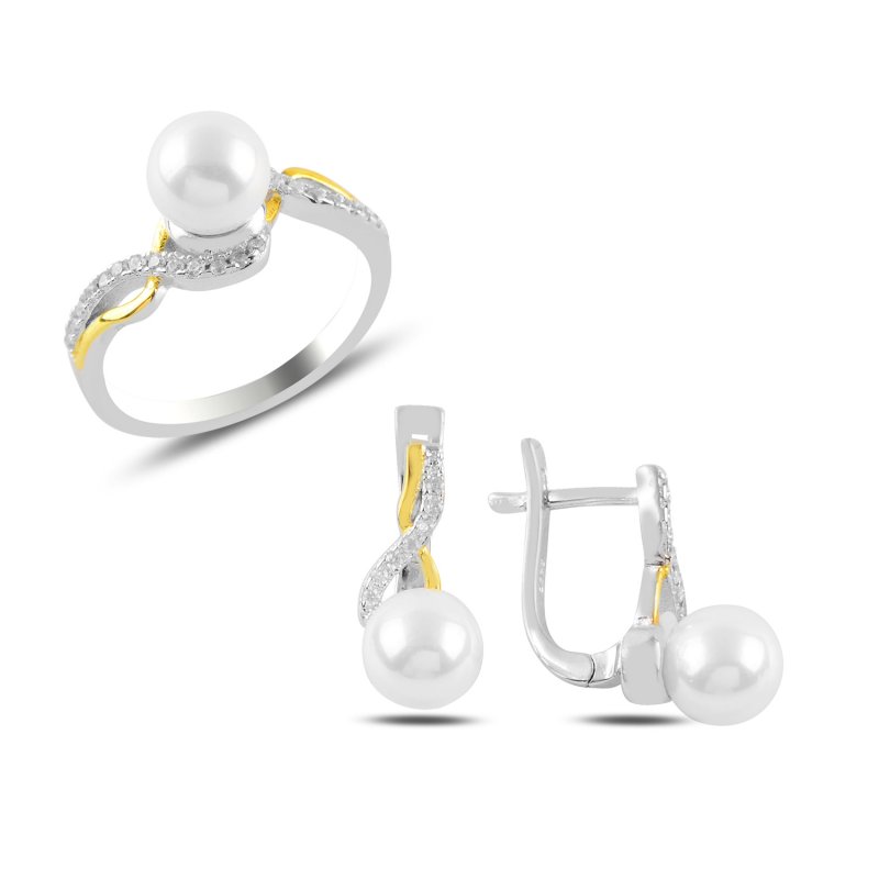 Pearl & CZ Dual Color Set - S98773