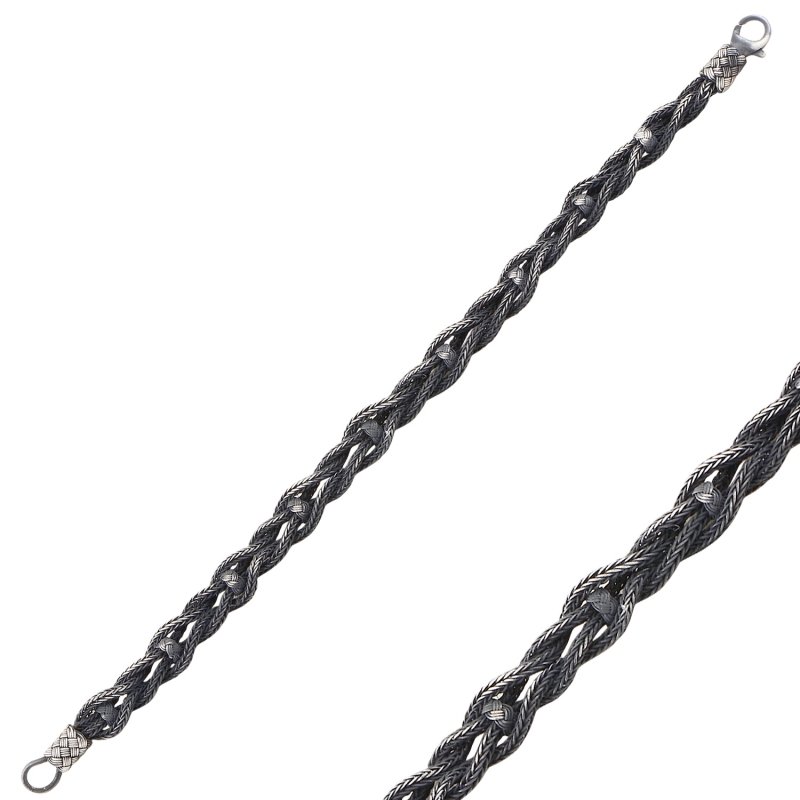 Kazaz Hand Knitted Oxidised Bracelet - B98774