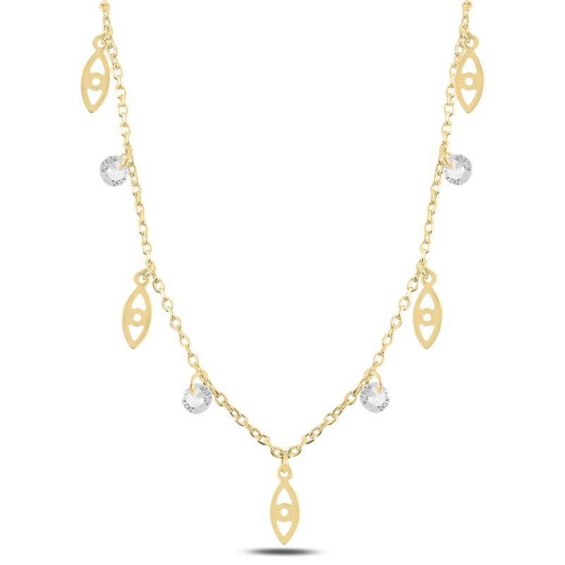Dangle Eye & CZ Charm Necklace - N98885