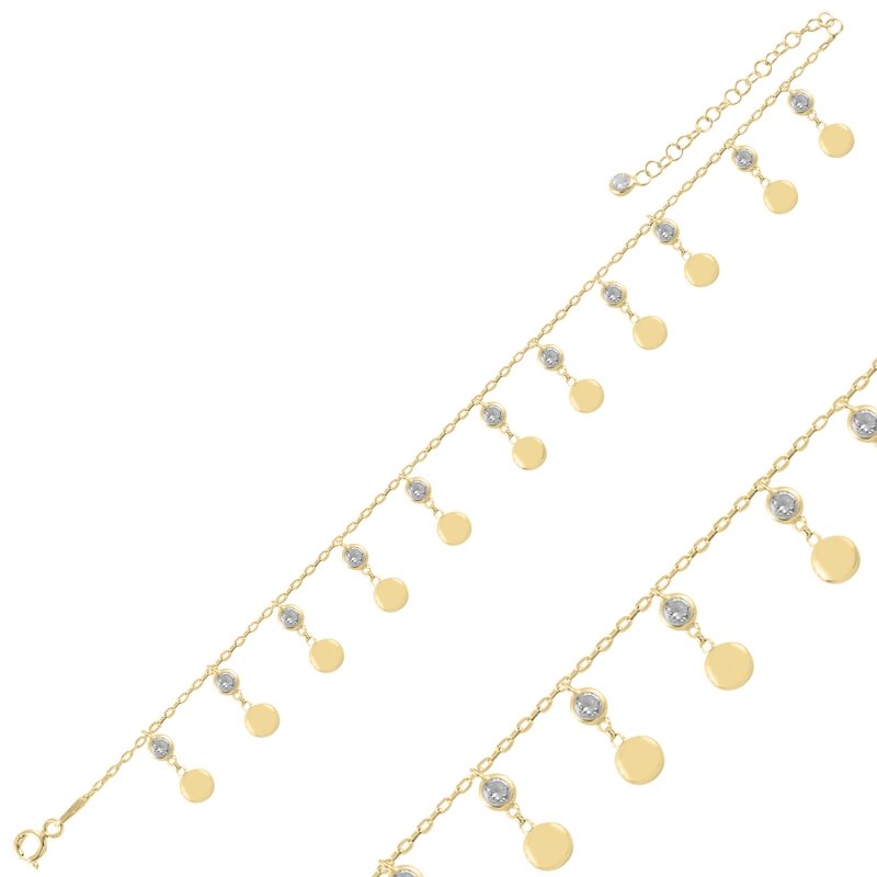 Dangle Round & CZ Anklet - ANK98896