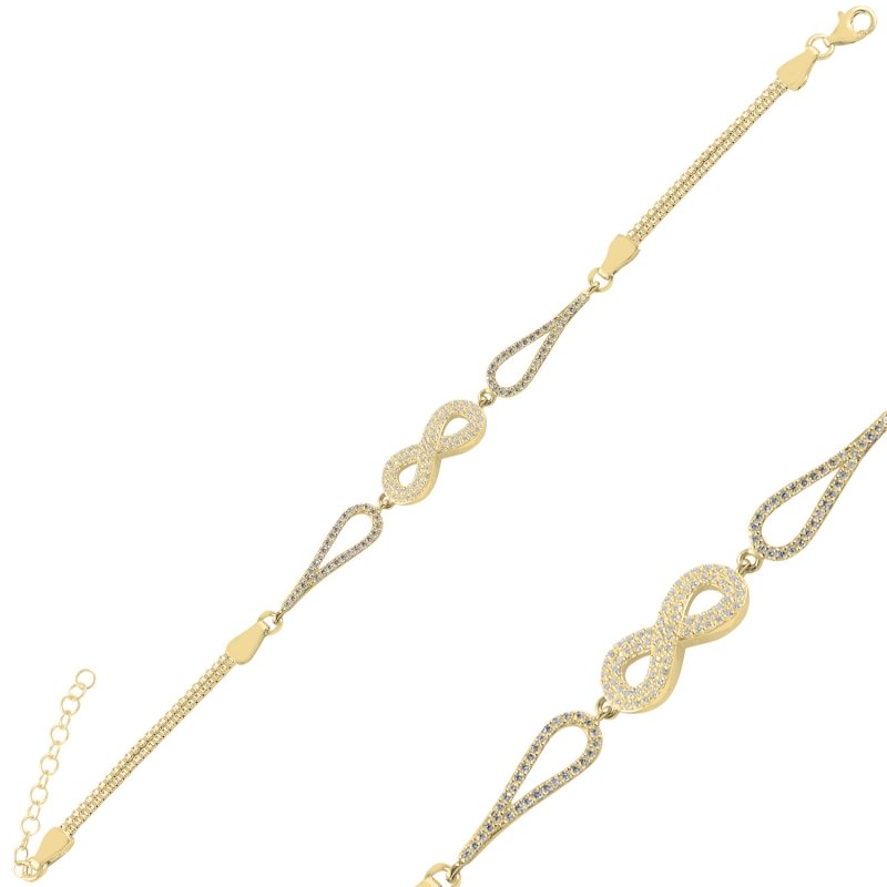 Infinity CZ & Box Chain Bracelet - B98900