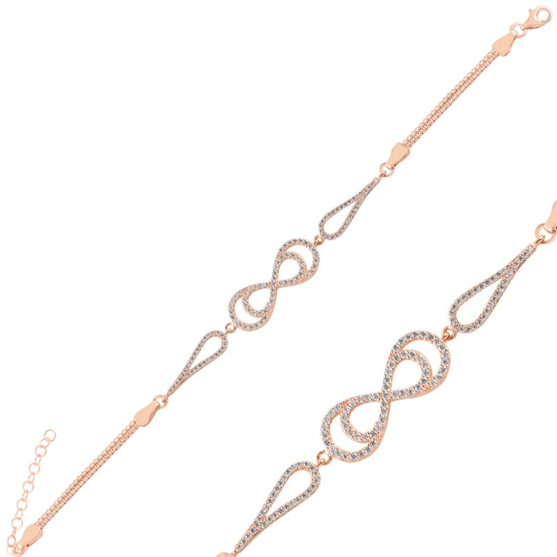 Infinity CZ & Box Chain Bracelet - B98901