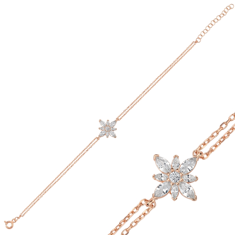 Lotus Flower CZ Bracelet - B98910