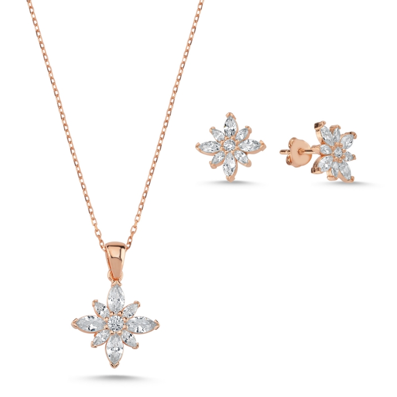 Lotus Flower Marquise CZ Set - S98911