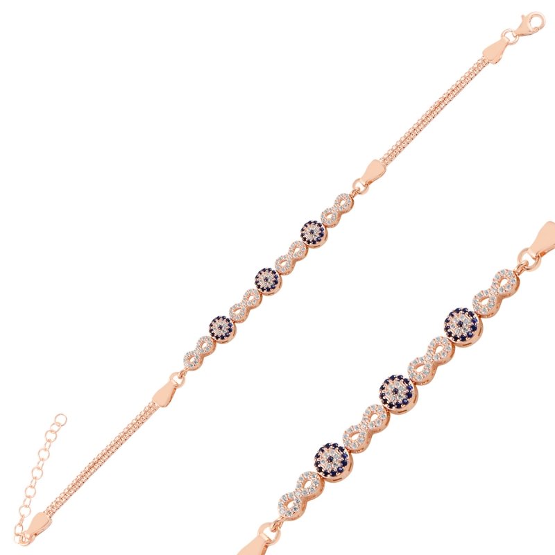 CZ Infinity & Evil Eye Bracelet - B98917