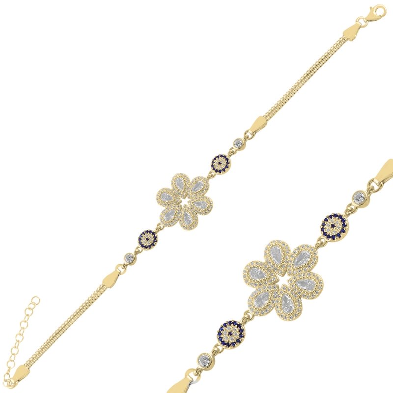 Evil Eye & Teardrop CZ Bracelet - B98920