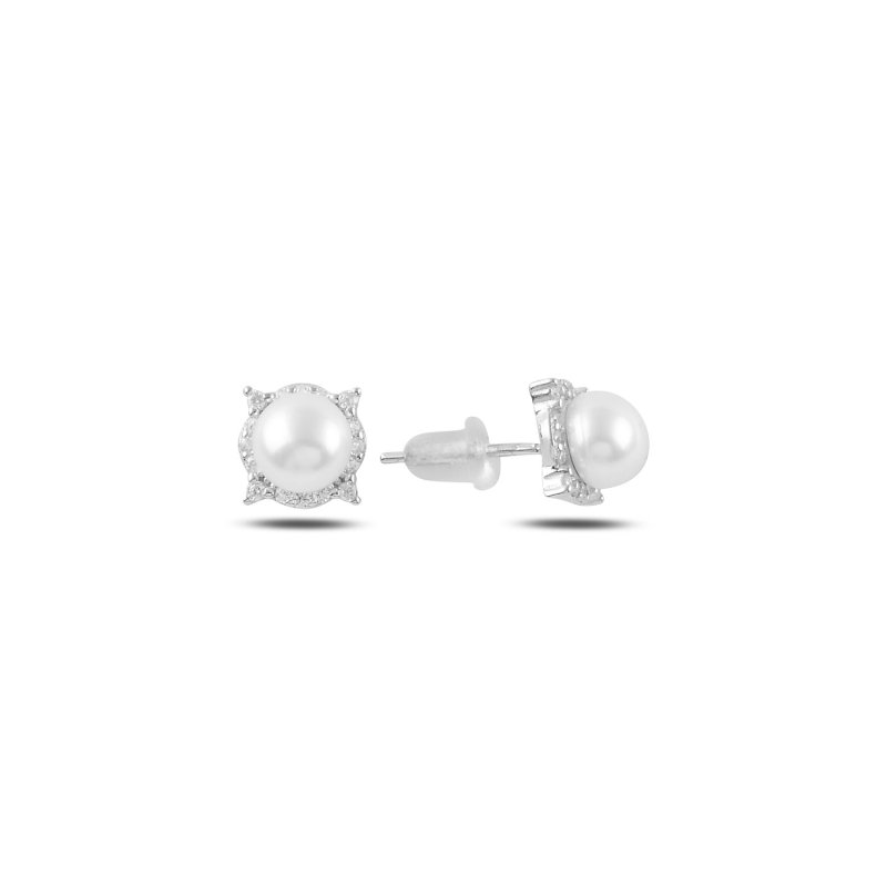 Pearl & CZ Stud Earrings - E98979