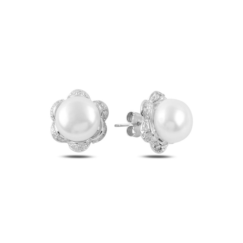 Daisy Pearl & CZ Stud Earrings - E98980