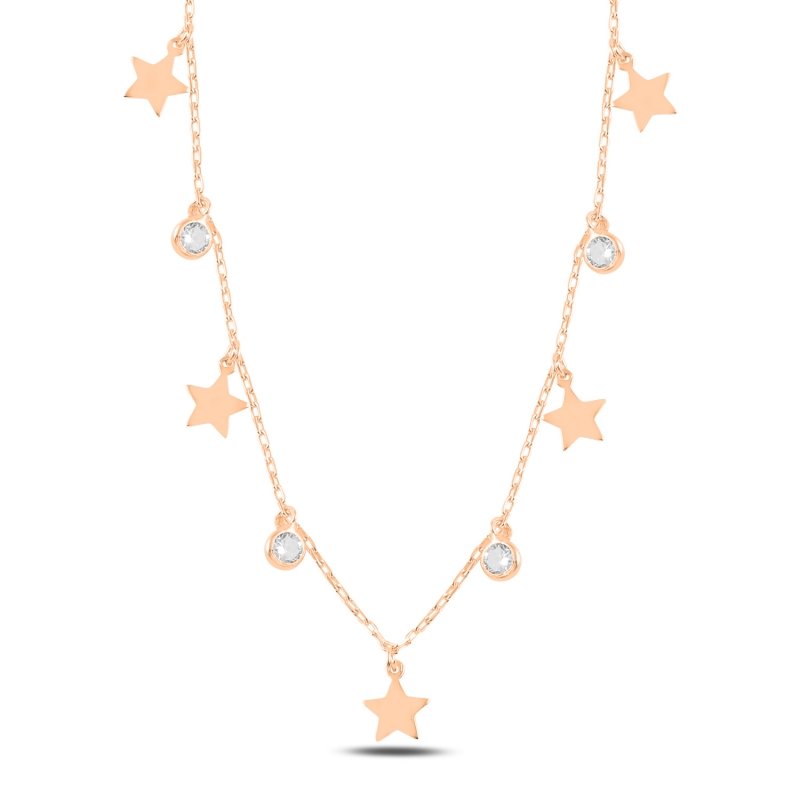 Dangle Star & CZ Charm Necklace - N99164