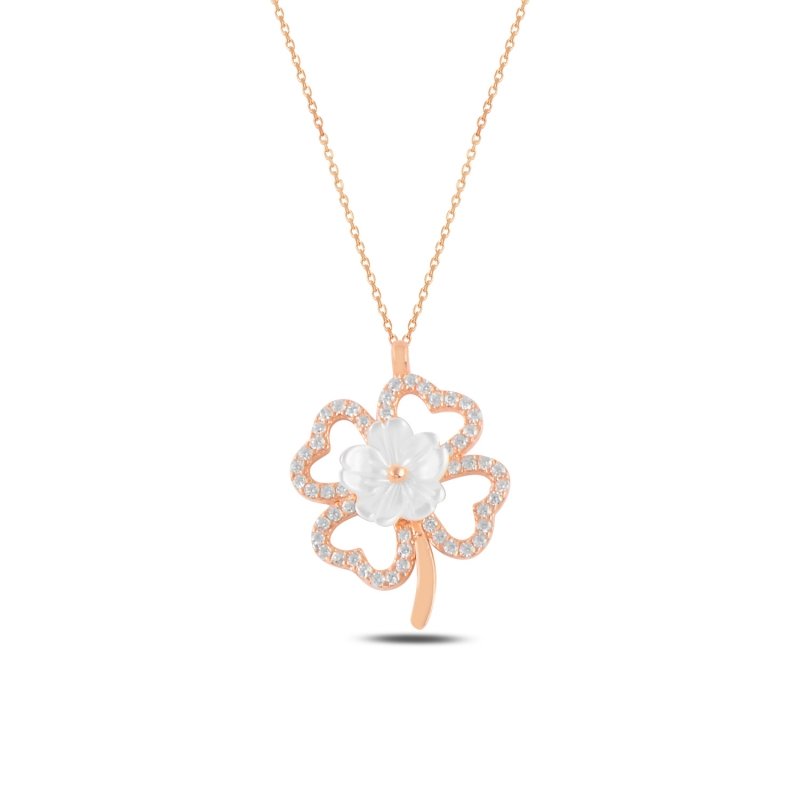Clover Mother of Pearl & CZ Necklace - N99203