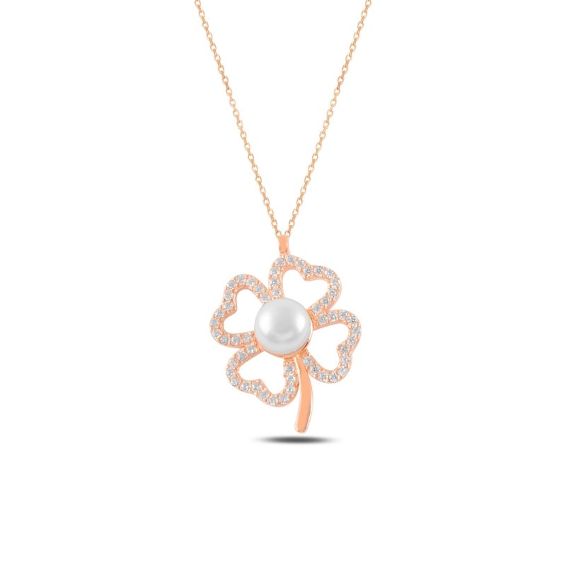 Clover Pearl & CZ Necklace - N99209