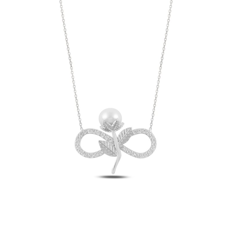 Infinity Pearl & CZ Necklace - N99210