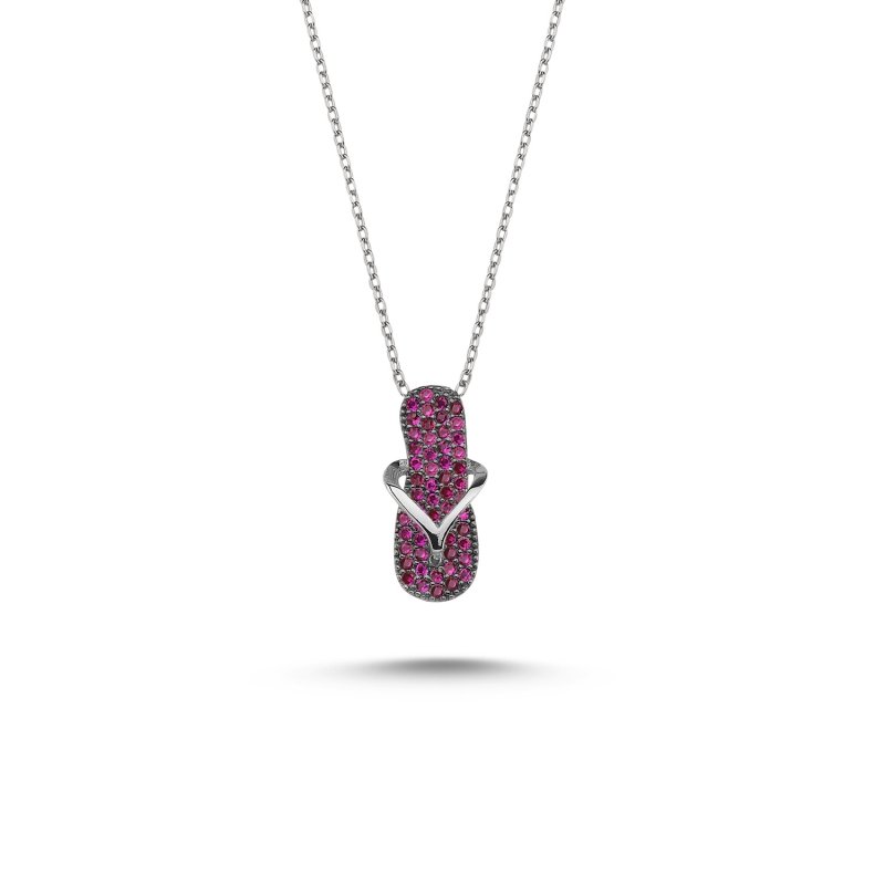 Flip Flop Ruby CZ Necklace - N99290
