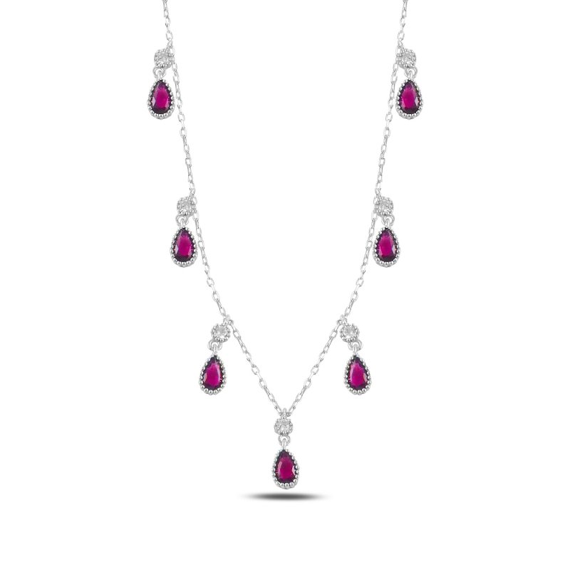 Teardrop CZ Dangle Charm Necklace - N99291