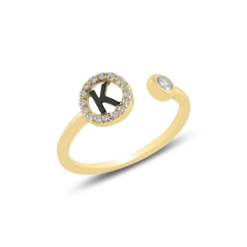 -K- Initial CZ Adjustable Size Ring - R99456