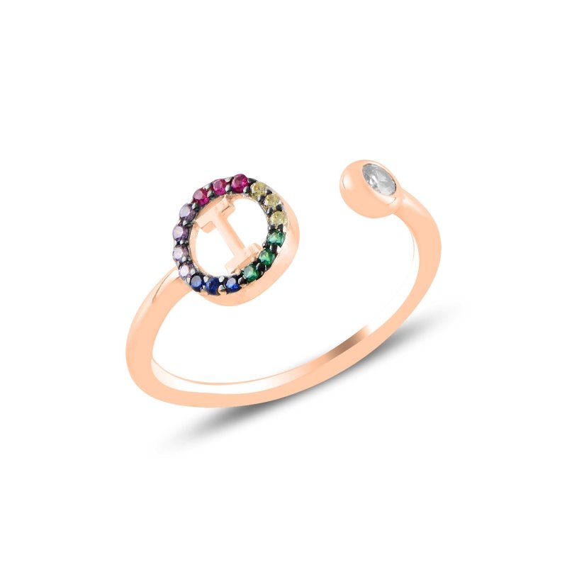 -I- Initial Mix Color CZ Adjustable Size Ring - R99477