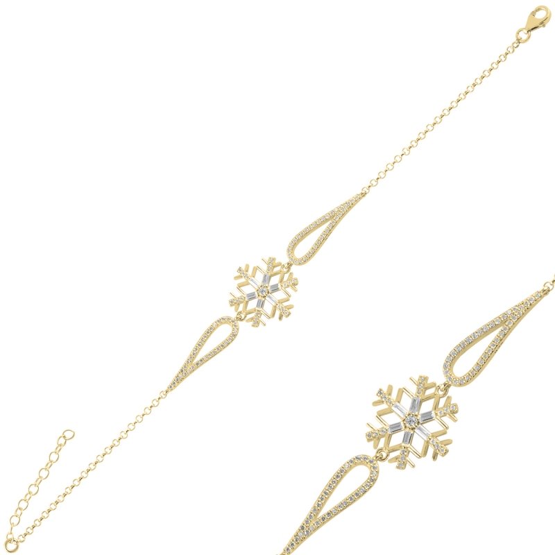 Snowflake Baguette CZ Bracelet - B99494