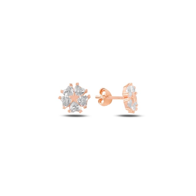 Heart CZ Flower & Star Stud Earrings - E99730