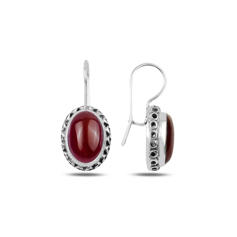 Red Agate Handmade Earrings - E99747