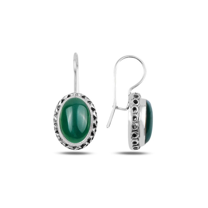 Green Agate Handmade Earrings - E99748