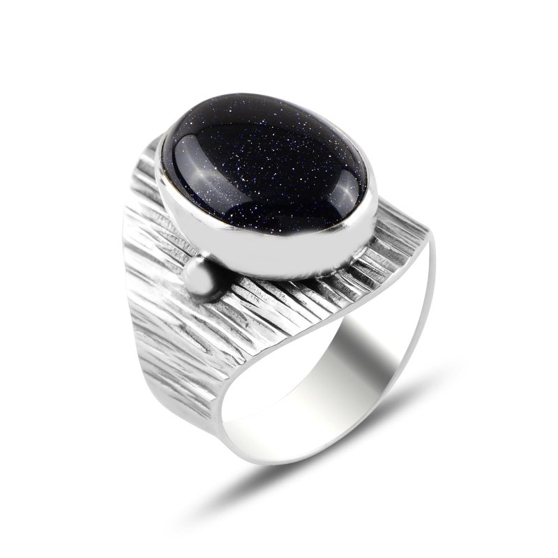 Blue Goldstone Handmade Ring - R99769