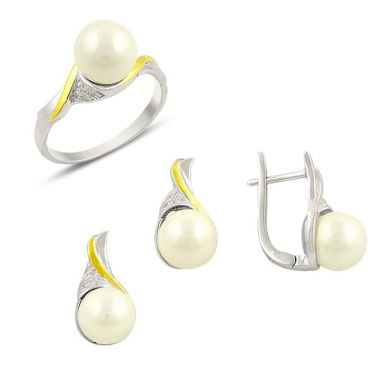 CZ Mixed Color Pearl Set - S13721