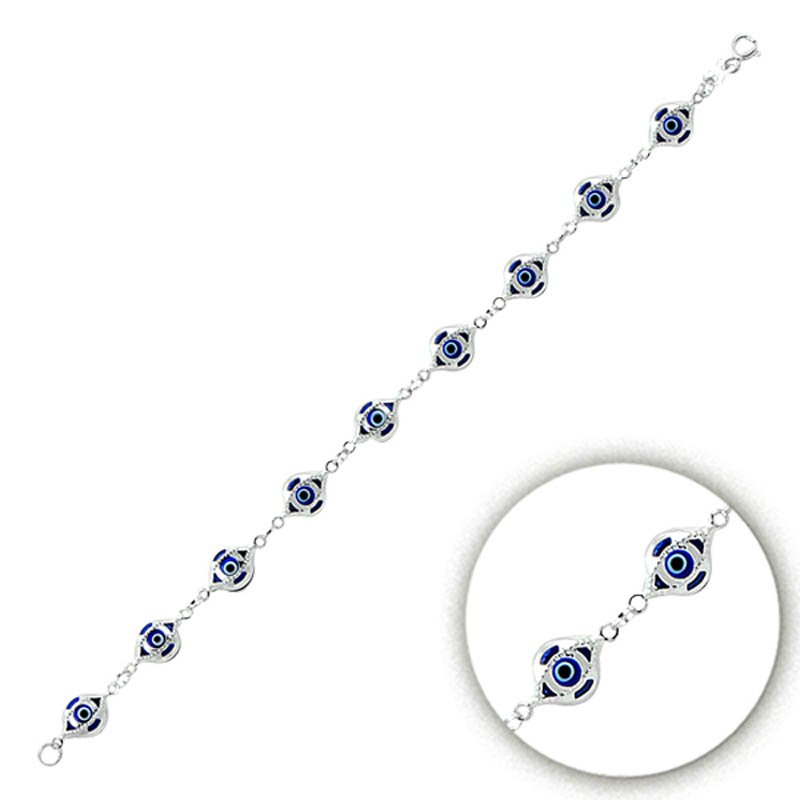 Silver Evil Eye Bracelet - B08755