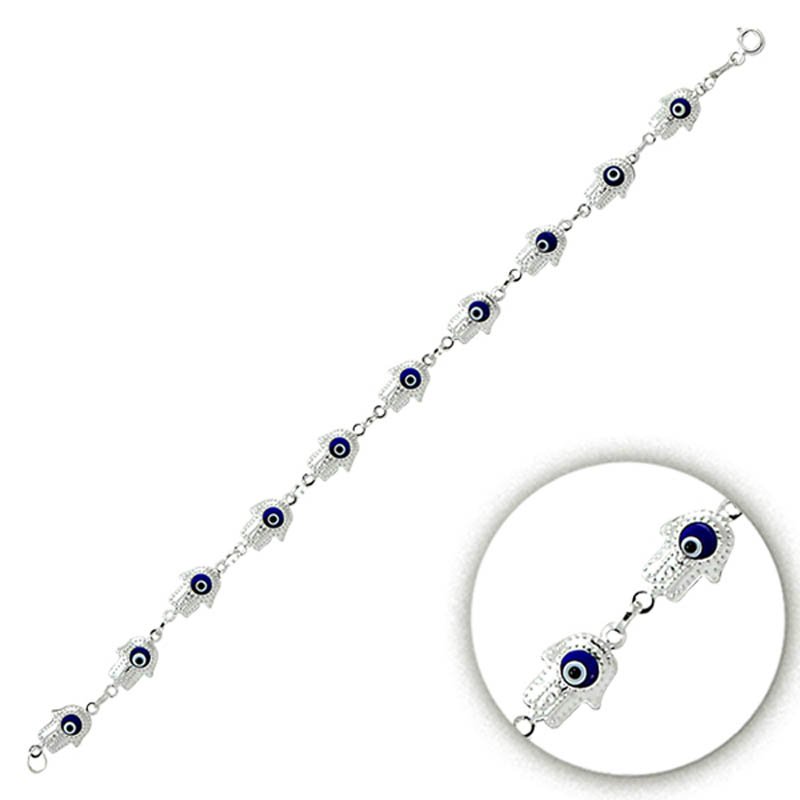 Silver Evil Eye Bracelet - B08757