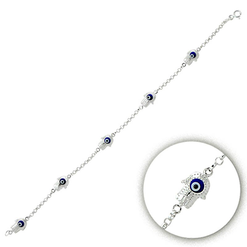 Silver Evil Eye Bracelet - B08760