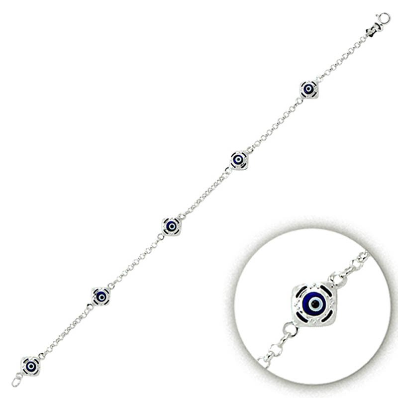 Silver Evil Eye Bracelet - B08761