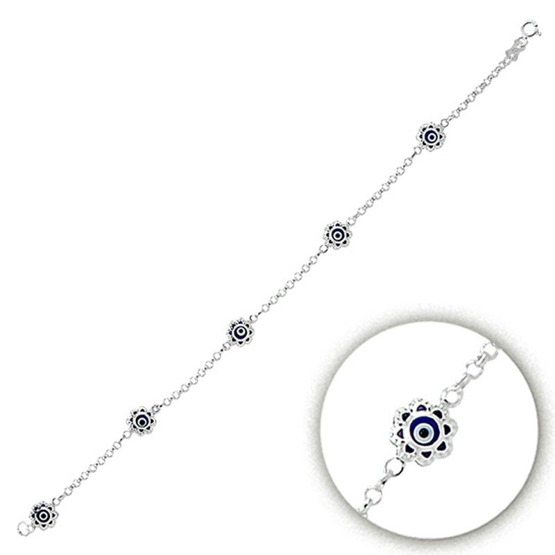 Silver Evil Eye Bracelet - B08762