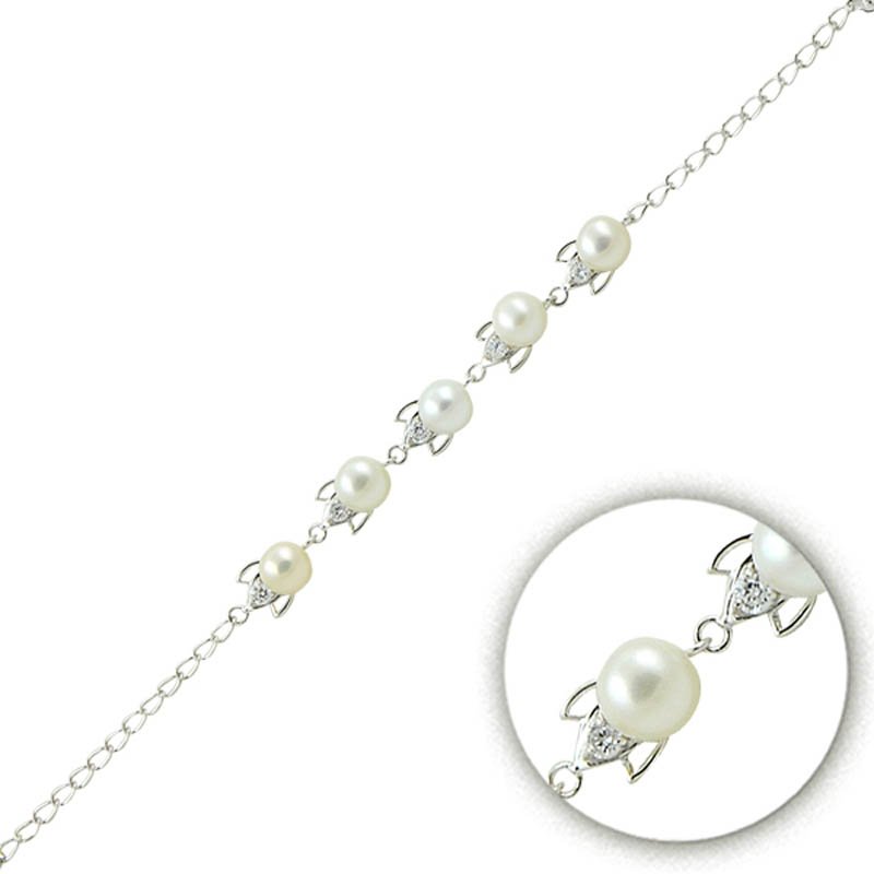 Silver Pearl Bracelet - B08937