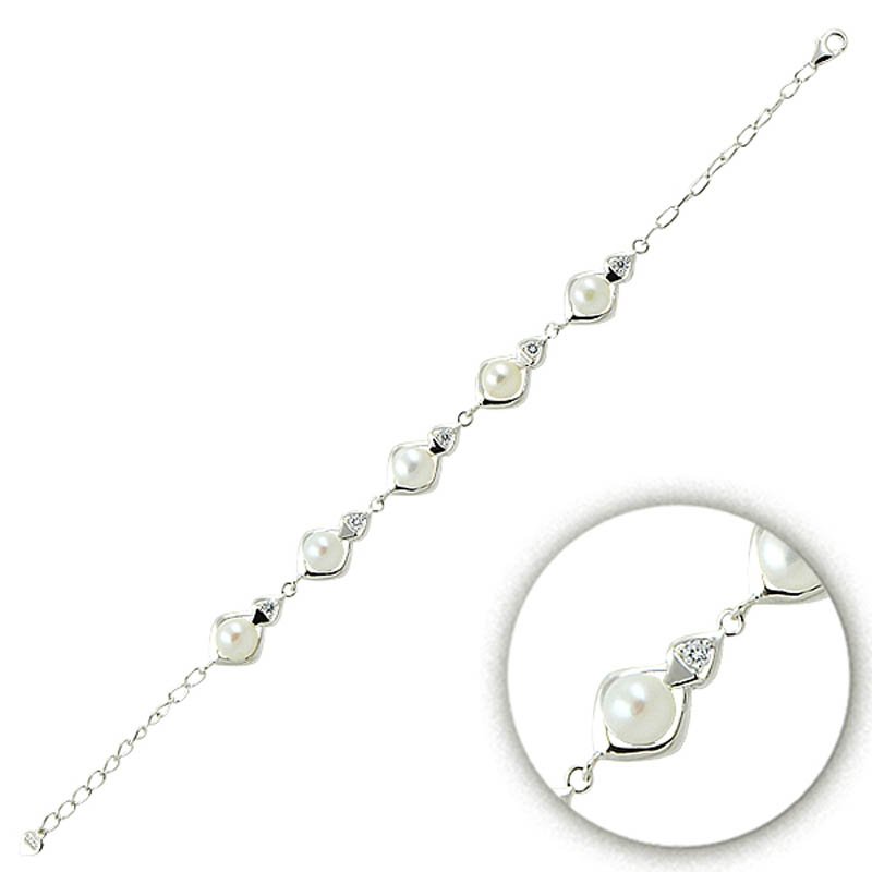 Silver Pearl Bracelet - B08956