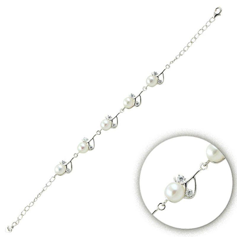 Silver Pearl Bracelet - B08960