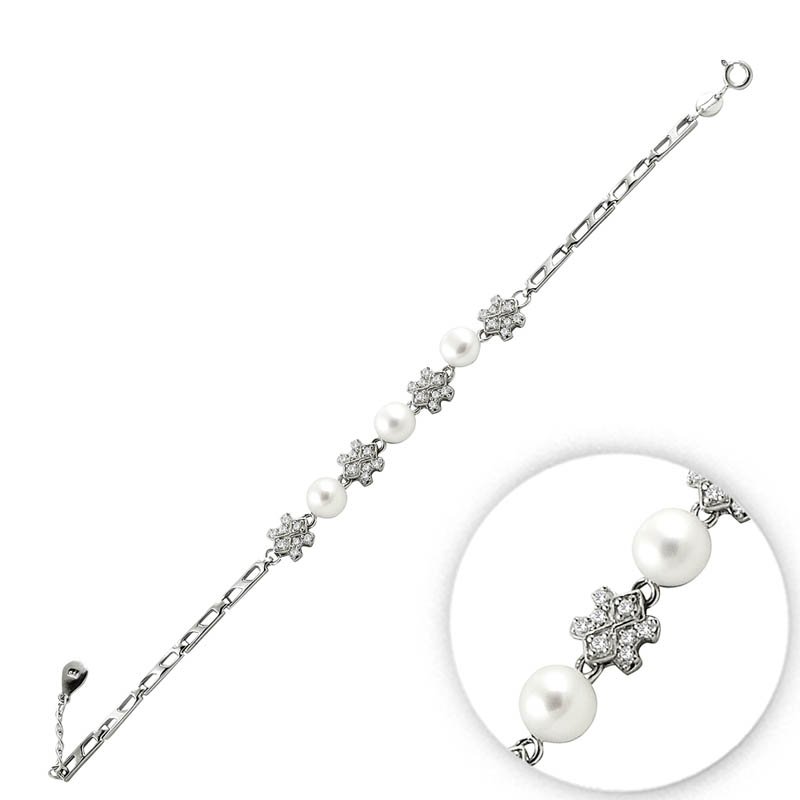 Pearl Zirconia Bracelet - B09827