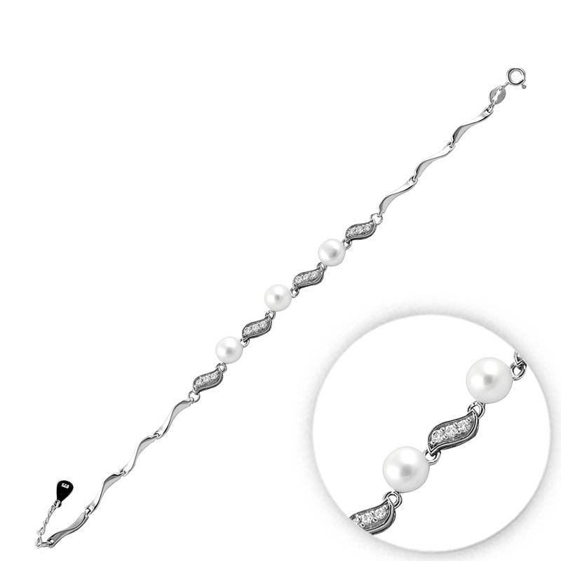 Pearl Zirconia Bracelet - B09844
