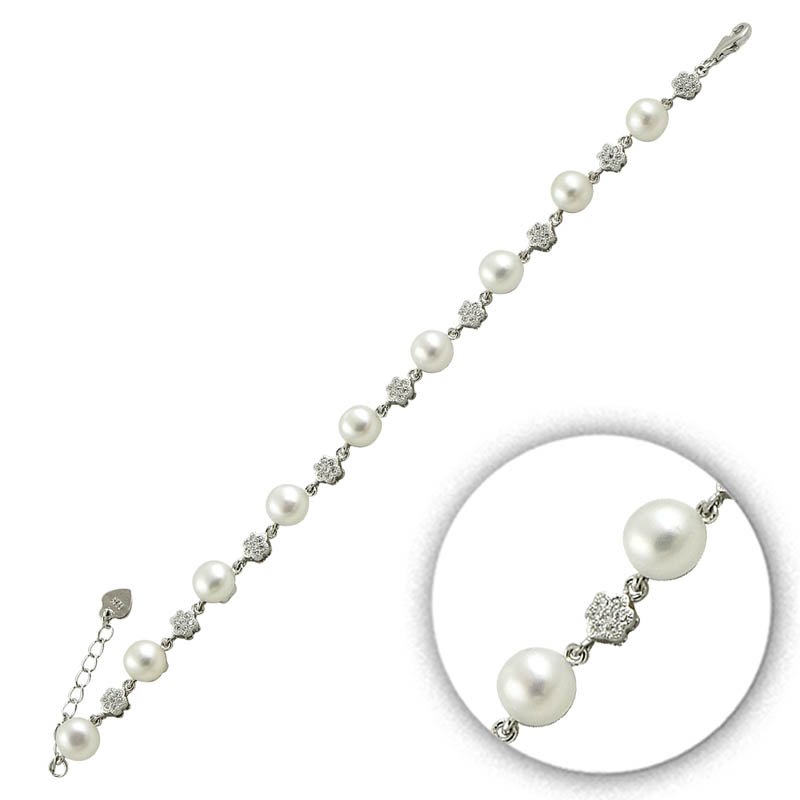CZ & Pearl Bracelet - B09587