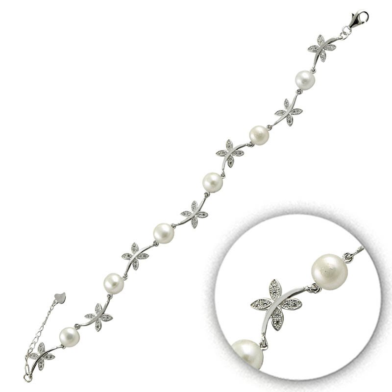 Zirconia Pearl Bracelet - B09590