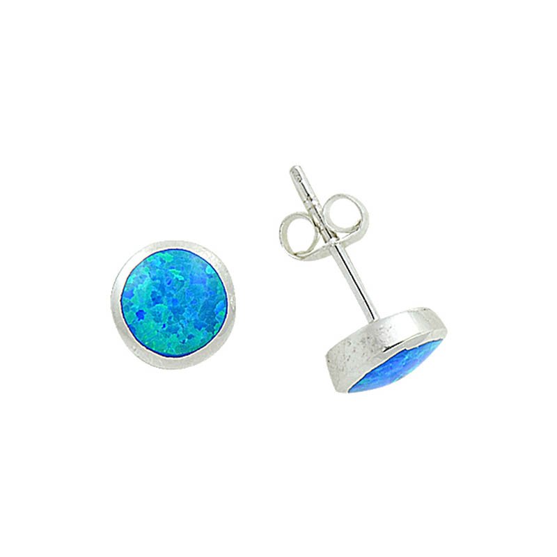 8.5mm Round Opal Earrings - E08838