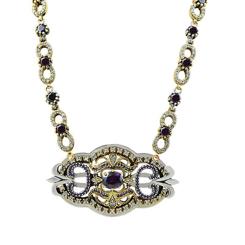 Ottoman Style CZ Necklace - N09084