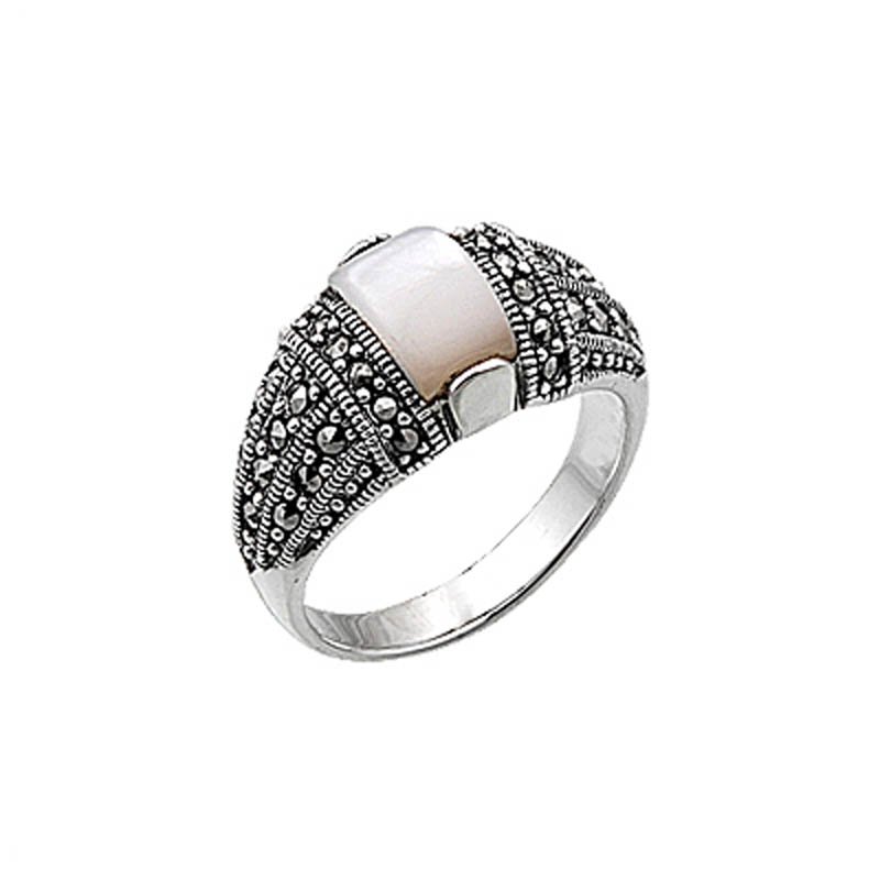 Natural Stone Marcasite Ring - R00373