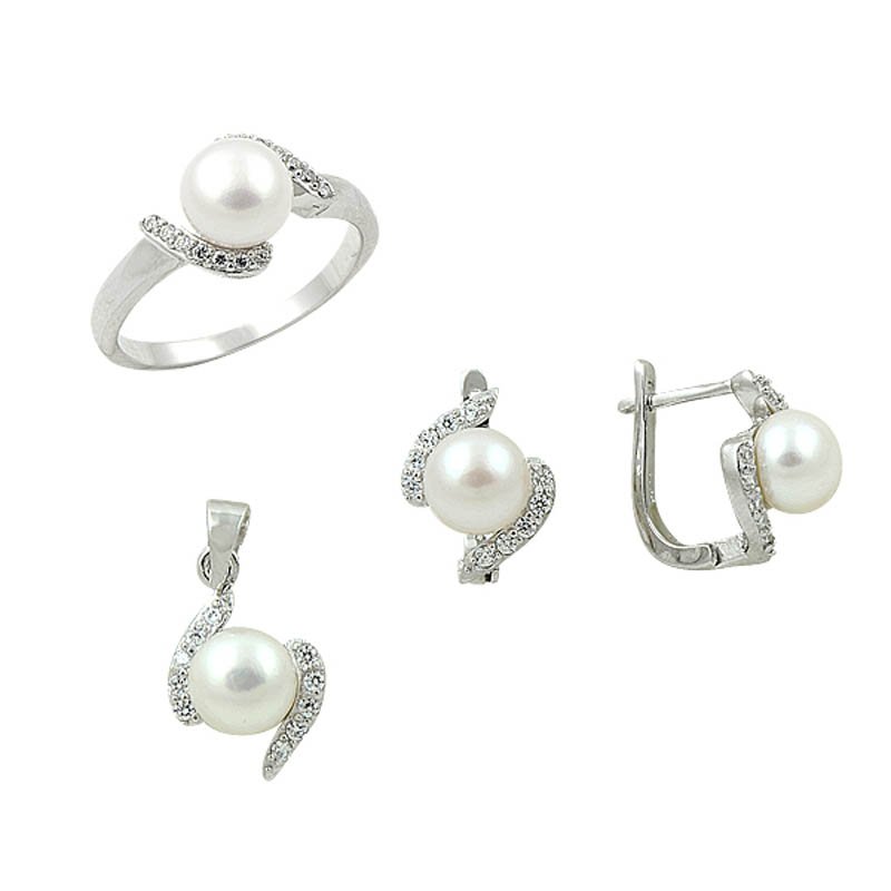 Silver Pearl Set - S09047