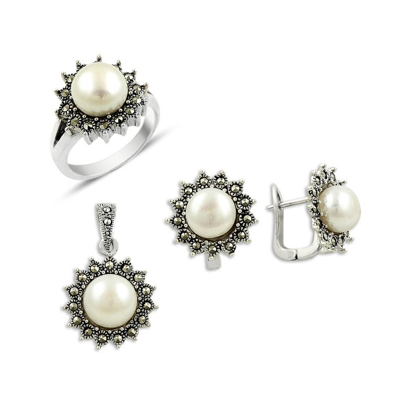 Pearl and Marcasite Set - S09717