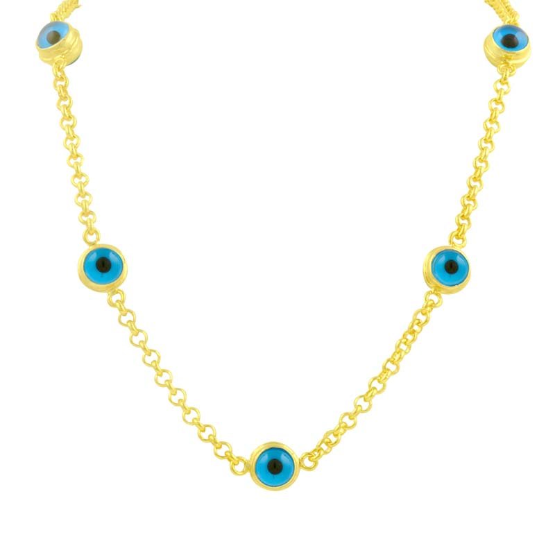 Gold Plated Evil Eye Gilding Necklace - N13590
