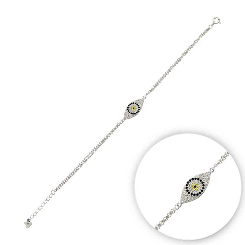 CZ Evil Eye Bracelet - B13680